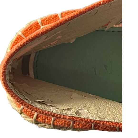 Kenzo Tiger-Embroidered Orange Canvas Espadrille Flats Size 35 (US SIZE 4) - Picture 15 of 16